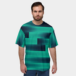 Футболка оверсайз мужская Color light blue square, цвет: 3D-принт — фото 2