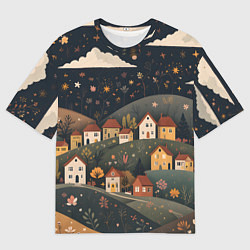 Мужская футболка оверсайз Сказочный городок