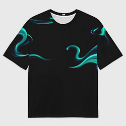 Мужская футболка оверсайз Color light blue abstraction