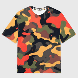 Футболка оверсайз мужская Разноцветный праздничный камуфляж, цвет: 3D-принт