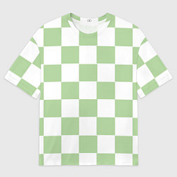 Футболка оверсайз мужская Квадраты зелёные, цвет: 3D-принт