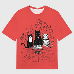 Мужская футболка оверсайз Котики колдуют
