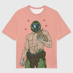 Футболка оверсайз мужская Палач рока с кроликом, цвет: 3D-принт