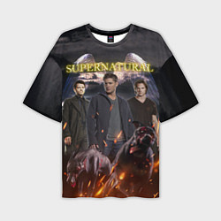 Мужская футболка оверсайз Supernatural - true hunters