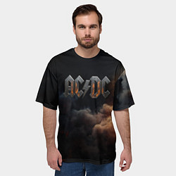 Футболка оверсайз мужская ACDC металлический лого, цвет: 3D-принт — фото 2