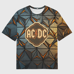 Футболка оверсайз мужская ACDC винтажный логотип, цвет: 3D-принт