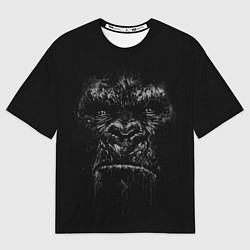 Мужская футболка оверсайз Gorilla face in the dark