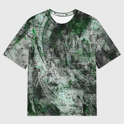Футболка оверсайз мужская Абстракция - grey emerald rock, цвет: 3D-принт