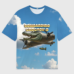 Футболка оверсайз мужская Bombardino Crocodillo мем, цвет: 3D-принт