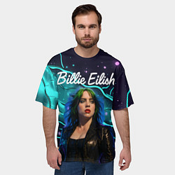 Футболка оверсайз мужская Певица Билли Айлиш, цвет: 3D-принт — фото 2