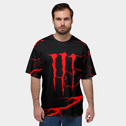 Футболка оверсайз мужская Monster energy storm red, цвет: 3D-принт — фото 2