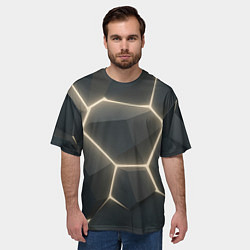 Футболка оверсайз мужская Объемные серые плиты, цвет: 3D-принт — фото 2