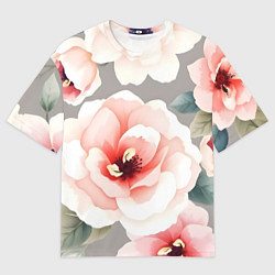 Футболка оверсайз мужская Нежные цветы, цвет: 3D-принт