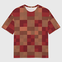 Футболка оверсайз мужская Бордовые пиксели, цвет: 3D-принт