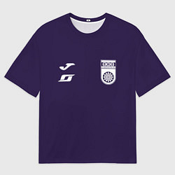 Мужская футболка оверсайз Фк Уфа - сплошной фиолетовый цвет