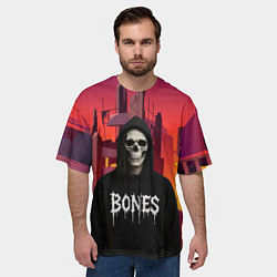 Футболка оверсайз мужская Bones скелет, цвет: 3D-принт — фото 2