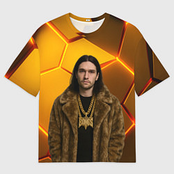 Футболка оверсайз мужская Bones с цепью в шубе, цвет: 3D-принт