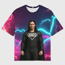 Мужская футболка оверсайз Bones в образе супергероя