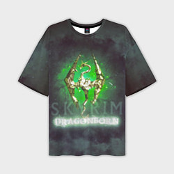 Мужская футболка оверсайз Skyrim gold logo Dragonborn