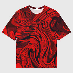 Мужская футболка оверсайз Красный смешение пластика
