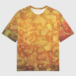 Мужская футболка оверсайз Абстракция - orange camouflage
