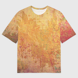 Футболка оверсайз мужская Абстракция - red and yellow spots, цвет: 3D-принт