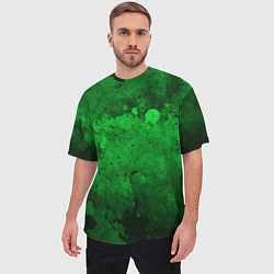 Футболка оверсайз мужская Абстракция - green acid stains, цвет: 3D-принт — фото 2
