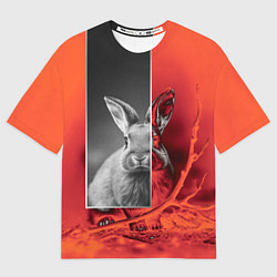 Мужская футболка оверсайз Хмурый кролик