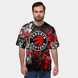 Футболка оверсайз мужская Торонто Рэпторс - цветовой хаос, цвет: 3D-принт — фото 2