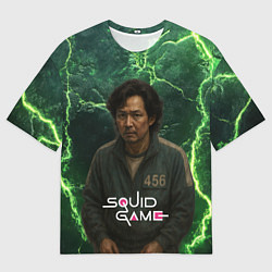 Мужская футболка оверсайз Игра в кальмара игрок 456