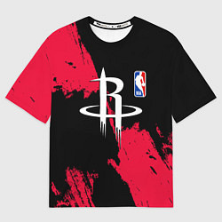 Футболка оверсайз мужская Хьюстон Рокетс - брызги краски, цвет: 3D-принт