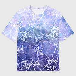 Футболка оверсайз мужская Абстракция - white web on blue background, цвет: 3D-принт