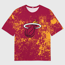 Футболка оверсайз мужская Майами Хит - брызги красок, цвет: 3D-принт