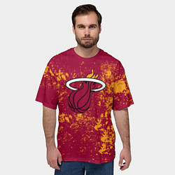 Футболка оверсайз мужская Майами Хит - брызги красок, цвет: 3D-принт — фото 2