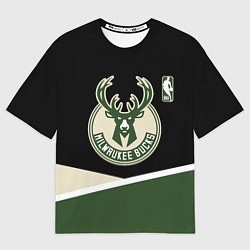 Мужская футболка оверсайз Милуоки Бакс - линии