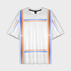 Мужская футболка оверсайз Neon white orange blue