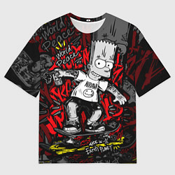 Футболка оверсайз мужская Татуированный барт, цвет: 3D-принт