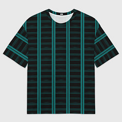 Футболка оверсайз мужская Color blue dark stripe, цвет: 3D-принт