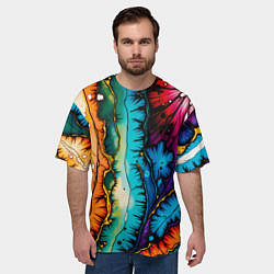 Футболка оверсайз мужская Разноцветный узор, цвет: 3D-принт — фото 2