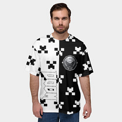 Футболка оверсайз мужская Doom x minecraft pattern, цвет: 3D-принт — фото 2