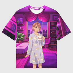 Футболка оверсайз мужская Дандадан Сиратори Айра с кофе, цвет: 3D-принт