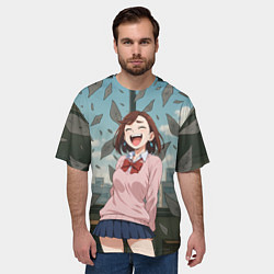Футболка оверсайз мужская Сиратори Айра смеется - Дандадан, цвет: 3D-принт — фото 2