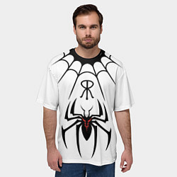Футболка оверсайз мужская Паук на белом - the web of Fate, цвет: 3D-принт — фото 2