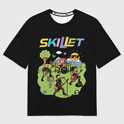 Футболка оверсайз мужская Скиллет мультяшный стиль, цвет: 3D-принт