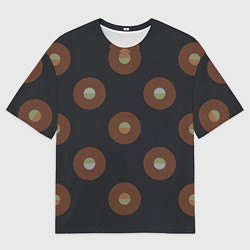 Футболка оверсайз мужская Black coffee moon drops pattern, цвет: 3D-принт