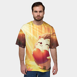Футболка оверсайз мужская Солнечный ёж в лесу, цвет: 3D-принт — фото 2