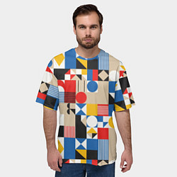 Футболка оверсайз мужская Геометрический балаган, цвет: 3D-принт — фото 2