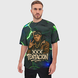 Футболка оверсайз мужская XXXTentacion anime style, цвет: 3D-принт — фото 2