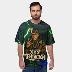 Футболка оверсайз мужская XXXTentacion anime style, цвет: 3D-принт — фото 2