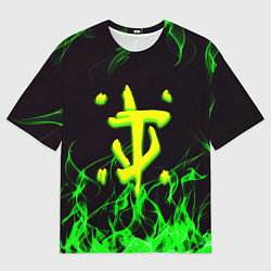Футболка оверсайз мужская Doom кислотное лого, цвет: 3D-принт
